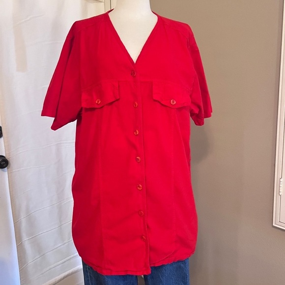 Vintage Erika & Co 100% Cotton Button Down Top - Picture 1 of 4